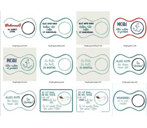 Stickserie ITH - Mug Rug 23x Freche Sprüche